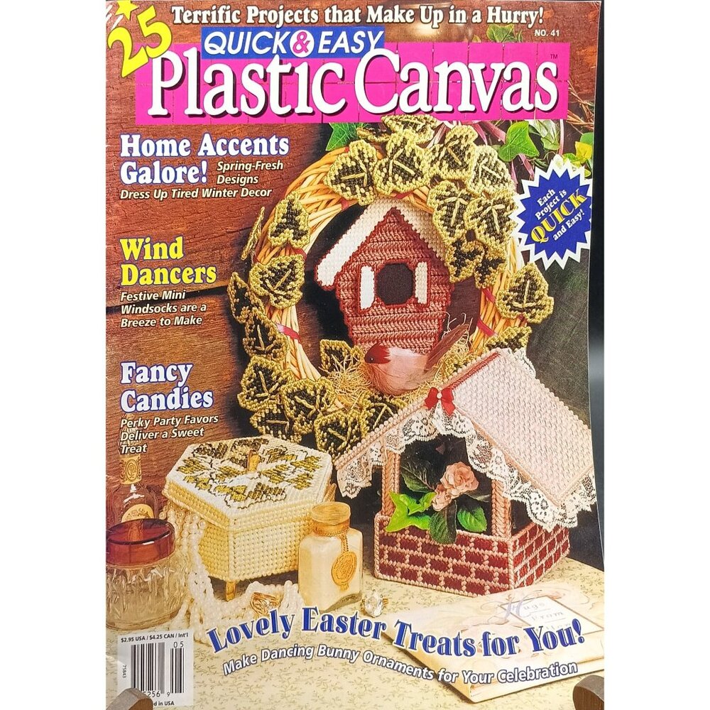 Vintage Quick & Easy Plastic Canvas Magazine April May 1996 No. 41